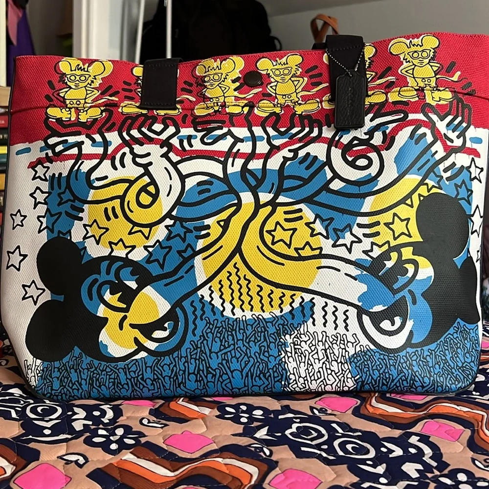 Coach x Keith Haring Mickey Mouse Canvas Tote - Picture 2 of 7